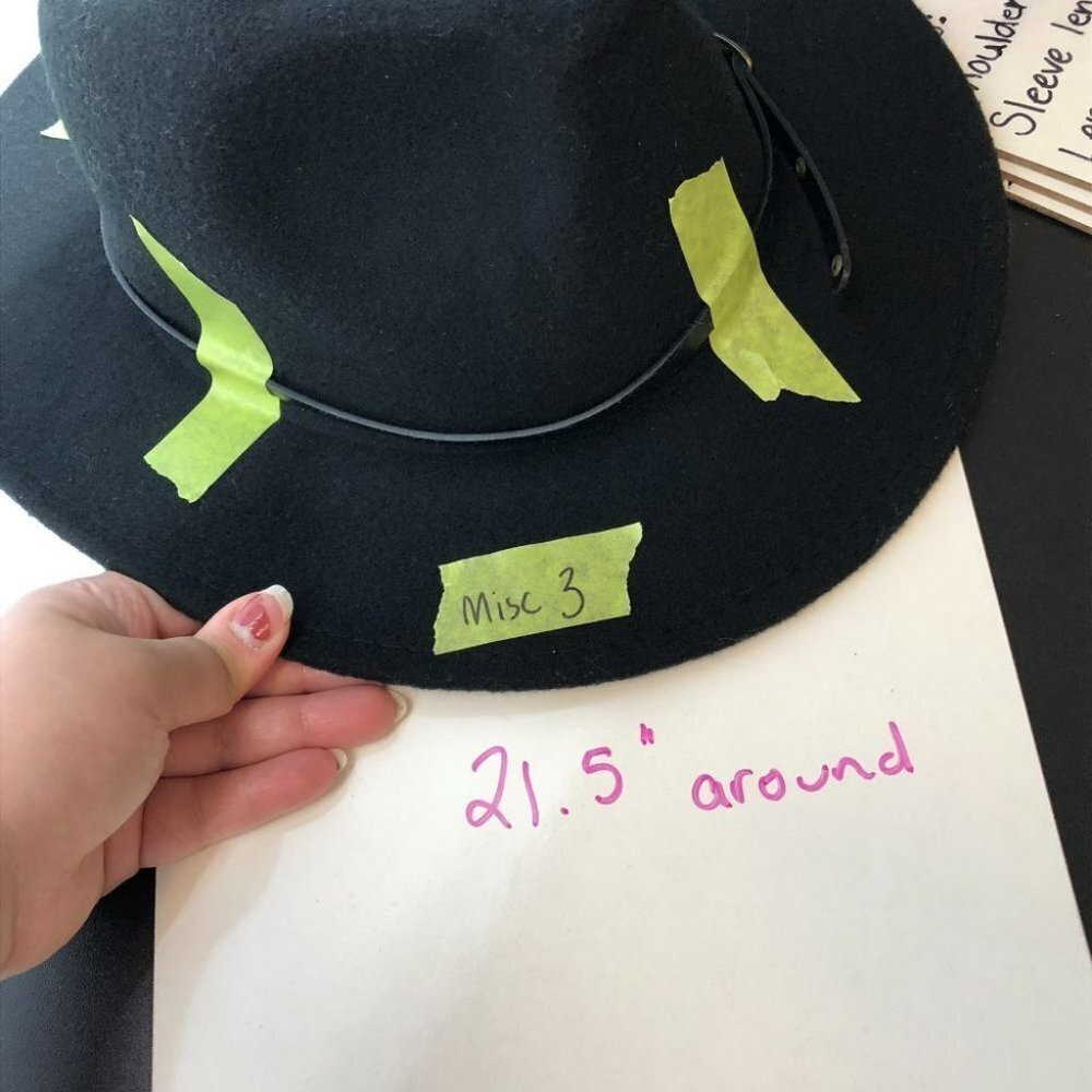 Black felt widebrim fedora  unisex w/ leather belt detail - Picture 7 of 8